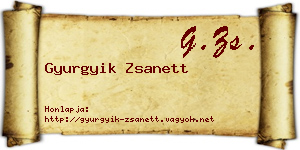 Gyurgyik Zsanett névjegykártya